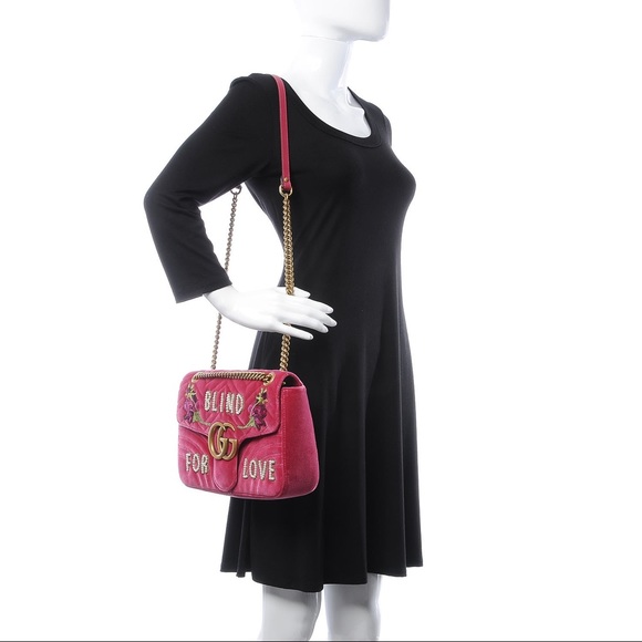 NWT Gucci GG Velvet Marmont Medium Blind for Love - Picture 12 of 12